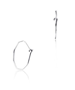 Rough Circle Silver Ear Stud STS-2264